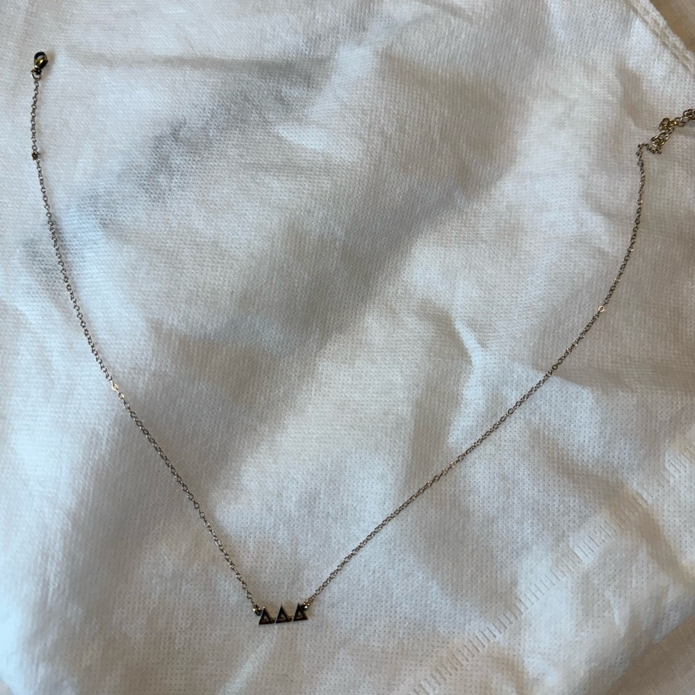 Delta Delta Delta (Tri Delt) Gold Necklace Dipped… - image 3